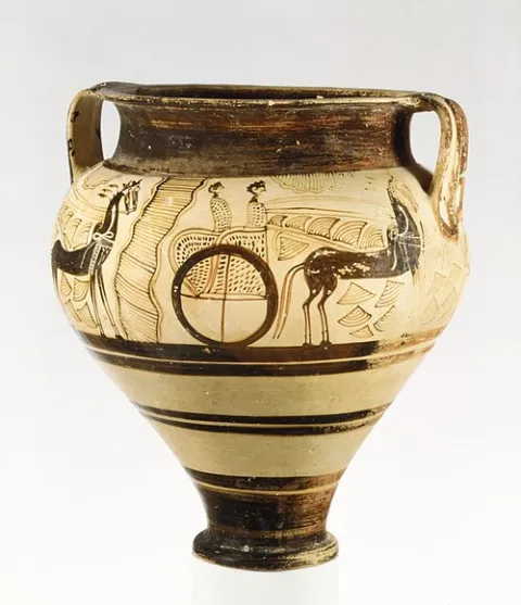 Mycenaean chariot krater, painted terracotta