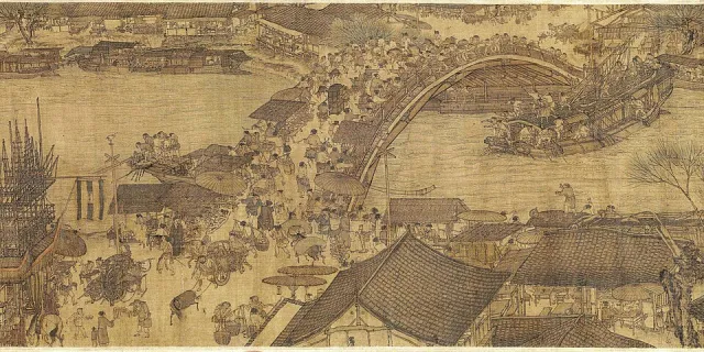 Along the River During the Qingming Festival, detail