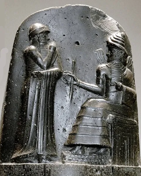 Code of Hammurabi stele, top relief