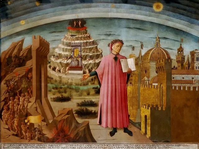 Dante and the Divine Comedy, painting (1465)