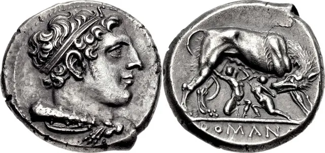 Didrachm with the she-wolf and twins