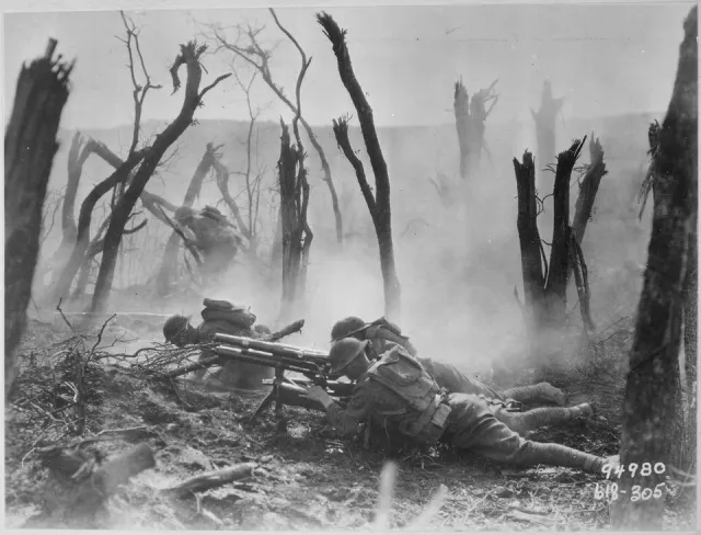 US 37mm gun crew firing in France, photograph