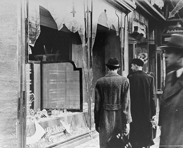 Wrecked Jewish-owned shop in Berlin, photograph