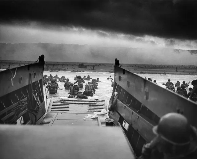 Into the Jaws of Death, Omaha Beach, photograph